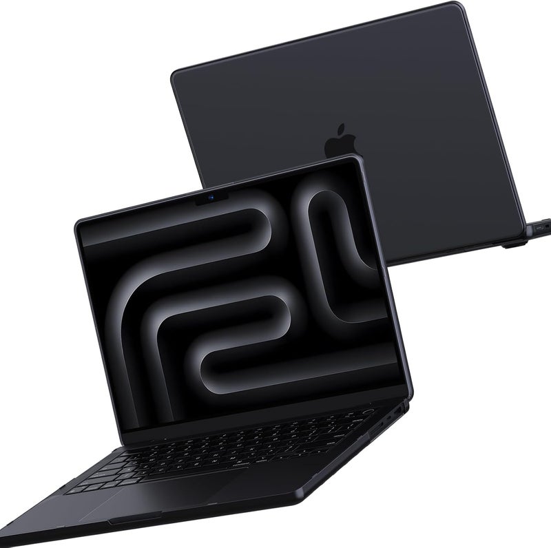 soonjet غطاء لجهاز MacBook Pro مقاس 16 بوصة M4 2025 2024-2021 M3 M2 M1 Pro/Max [مطابقة 100% للون الرسمي] غطاء صلب واقي لجهاز اللابتوب - أسود فضائي شفاف - Image 1
